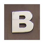 Lettera adesiva B 3D cromata in PVC, Type-3 28mm