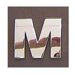 Lettera adesiva M 3D cromata in PVC, Type-3 28mm