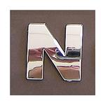 Lettera adesiva N 3D cromata in PVC, Type-3 28mm
