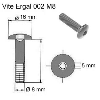Viteria Lightech Viti ergal nere+rondelle anodizzate per porta targa Verde  / Vite M8x35mm