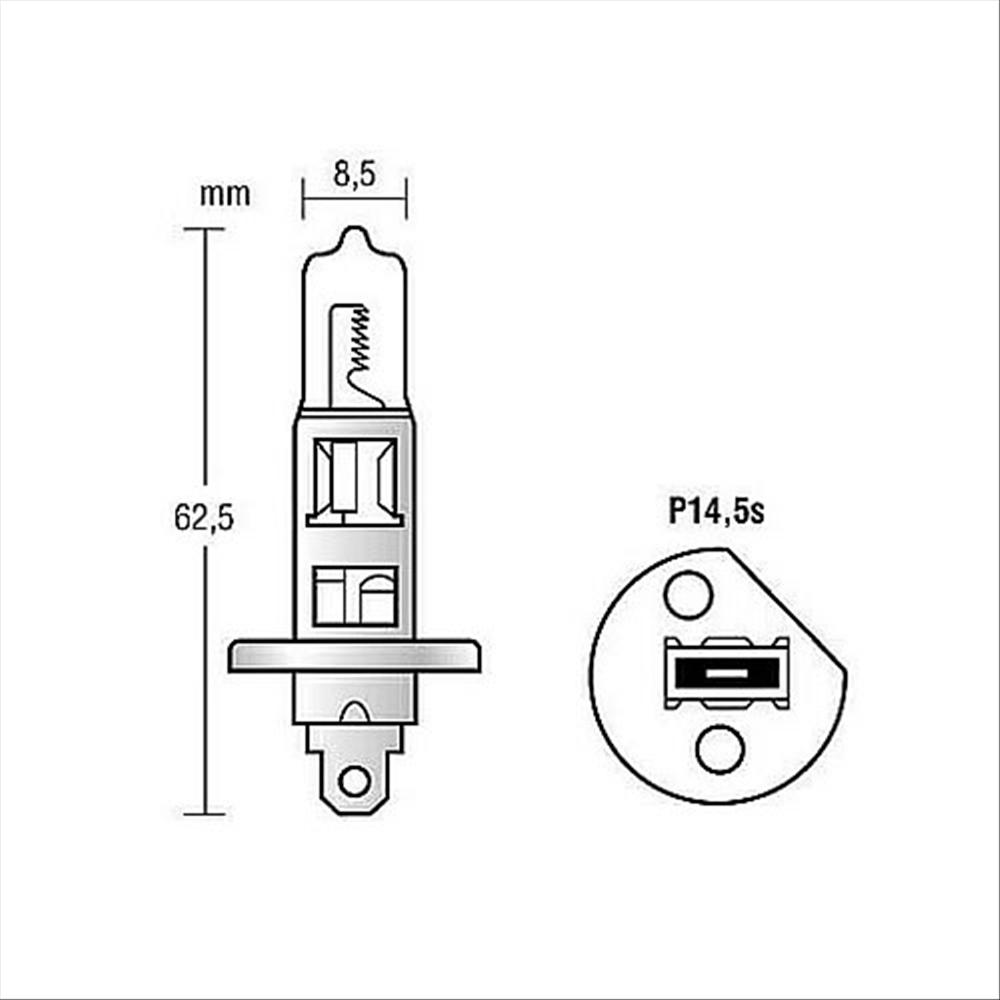 Lampada 12V H1 P14,5s 100W, 1 pz.