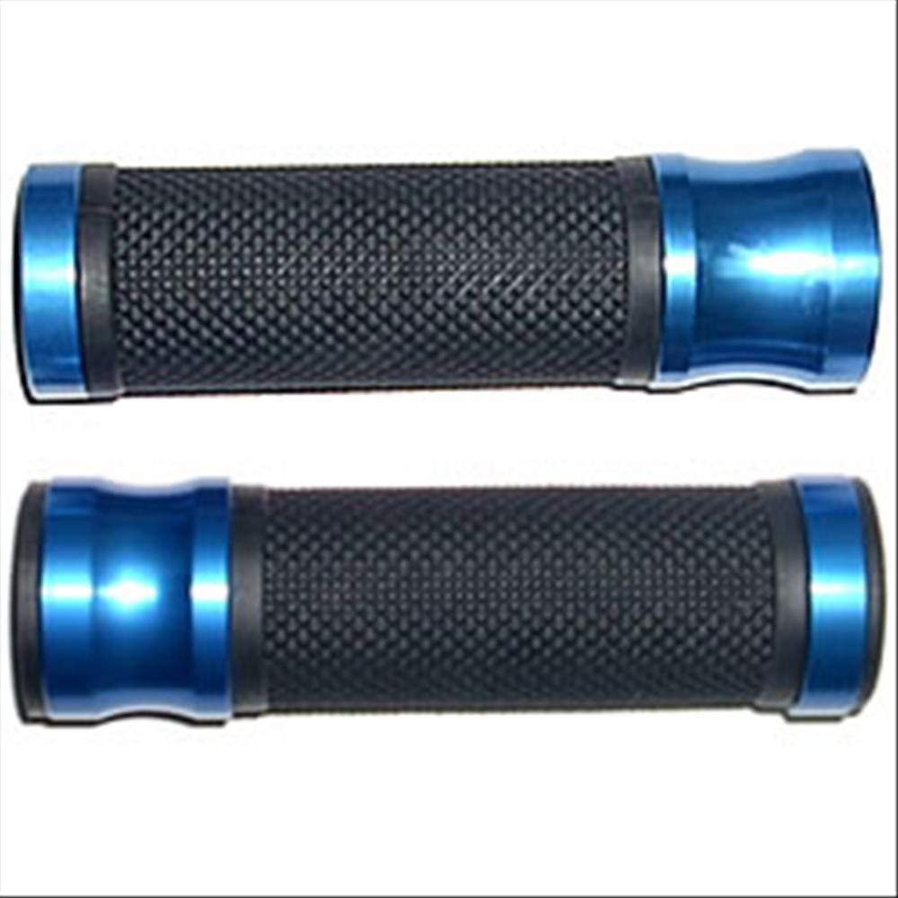 Manopole moto Ø22 aperte Metal Nero Blu