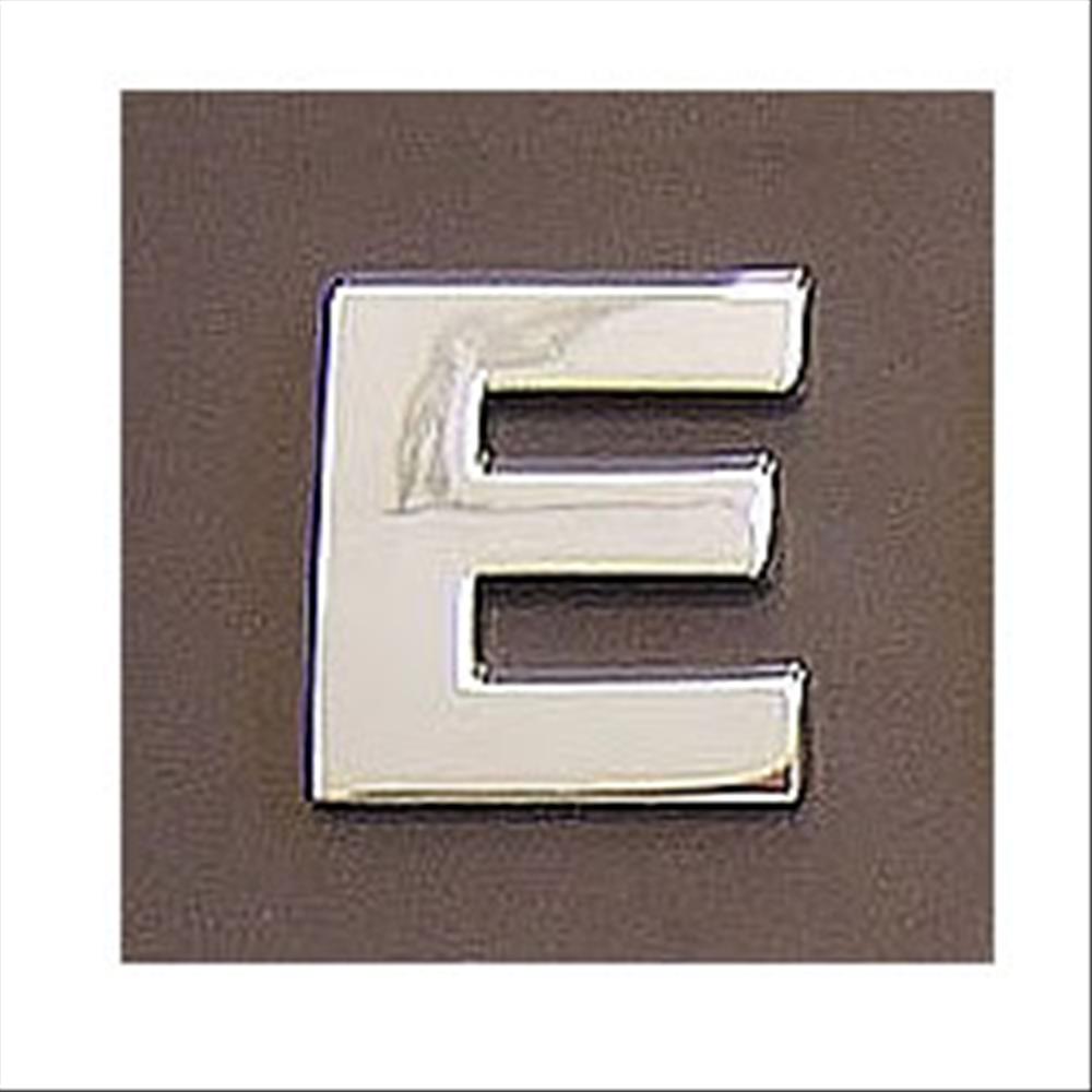 Lettera adesiva E 3D cromata in PVC, Type-3 28mm