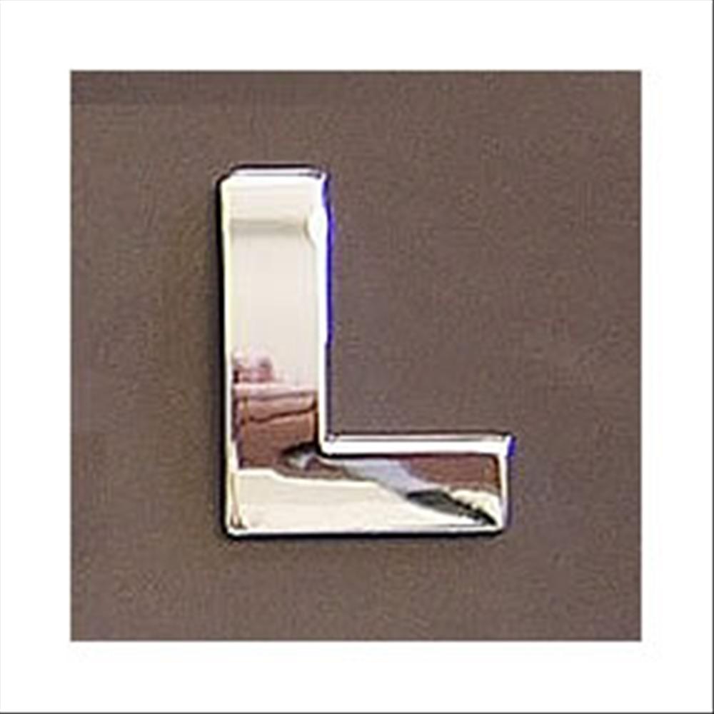Lettera adesiva L 3D cromata in PVC, Type-3 28mm