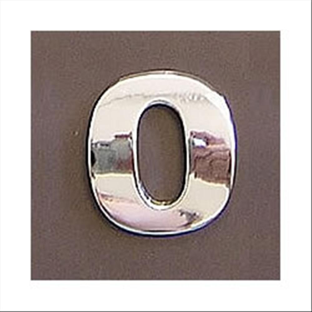 Lettera adesiva O 3D cromata in PVC, Type-3 28mm