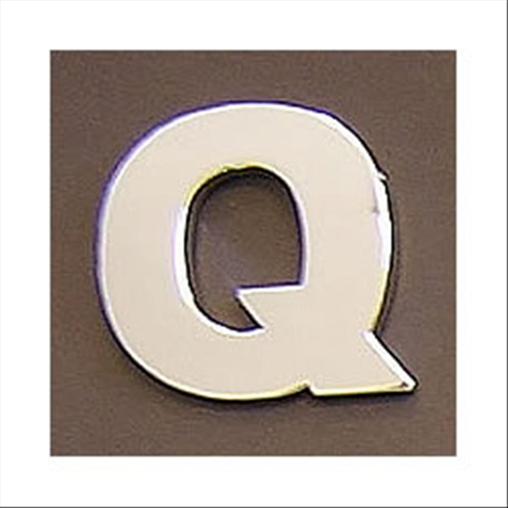 Lettera adesiva Q 3D cromata in PVC, Type-3 28mm