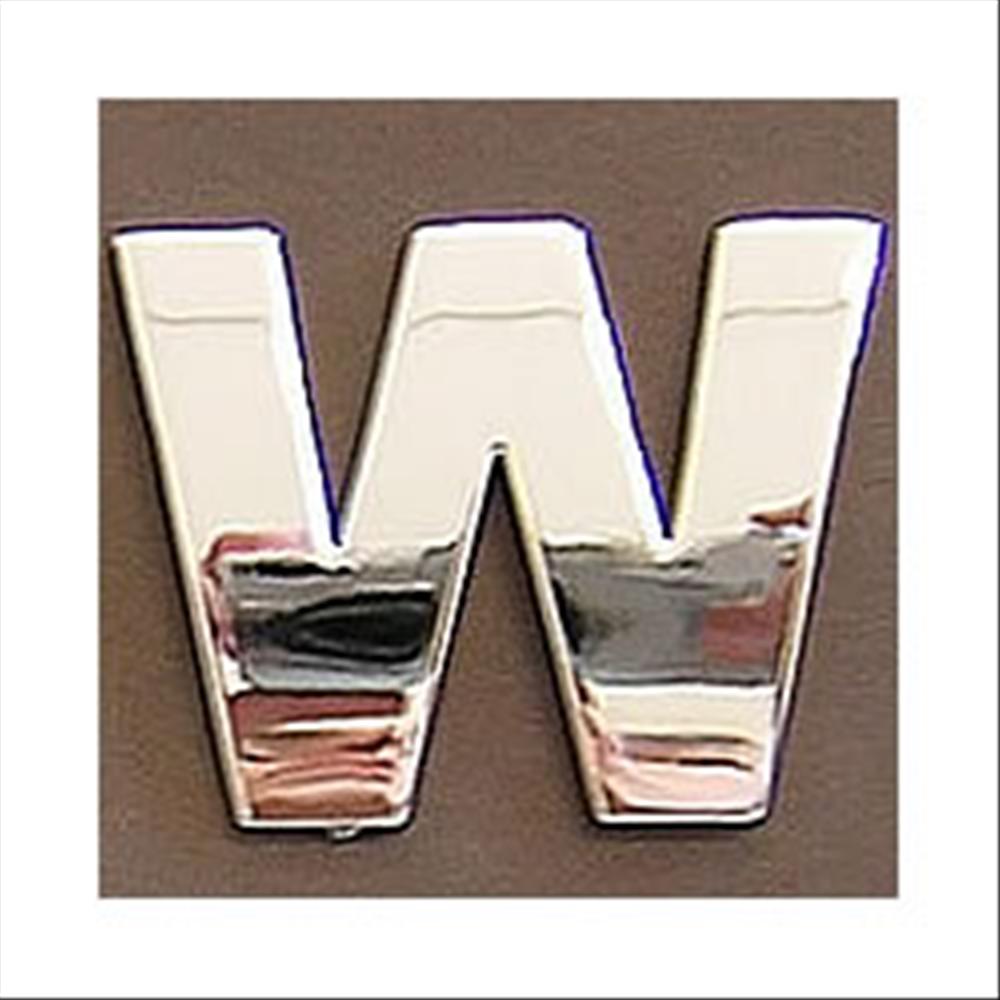 Lettera adesiva W 3D cromata in PVC, Type-3 28mm