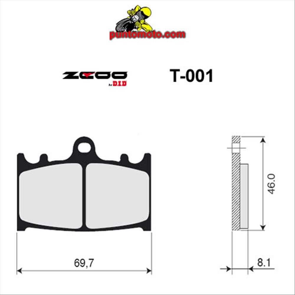 Pastiglie freni moto Zcoo T001 ( 07KA13 ) Racing