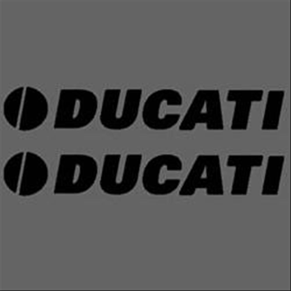 Adesivi Ducati con Logo 160mm Nero, 2pz