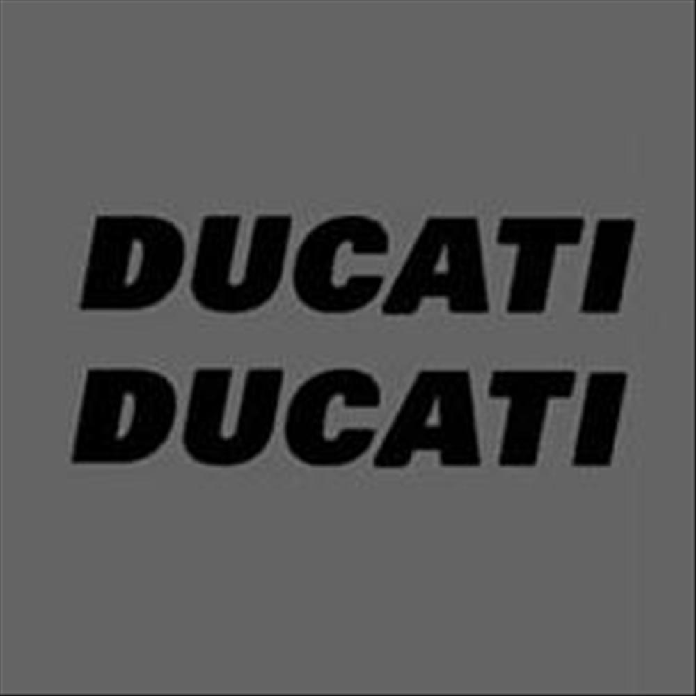 Adesivi prespaziati Ducati neri, 145mm, 2pz.