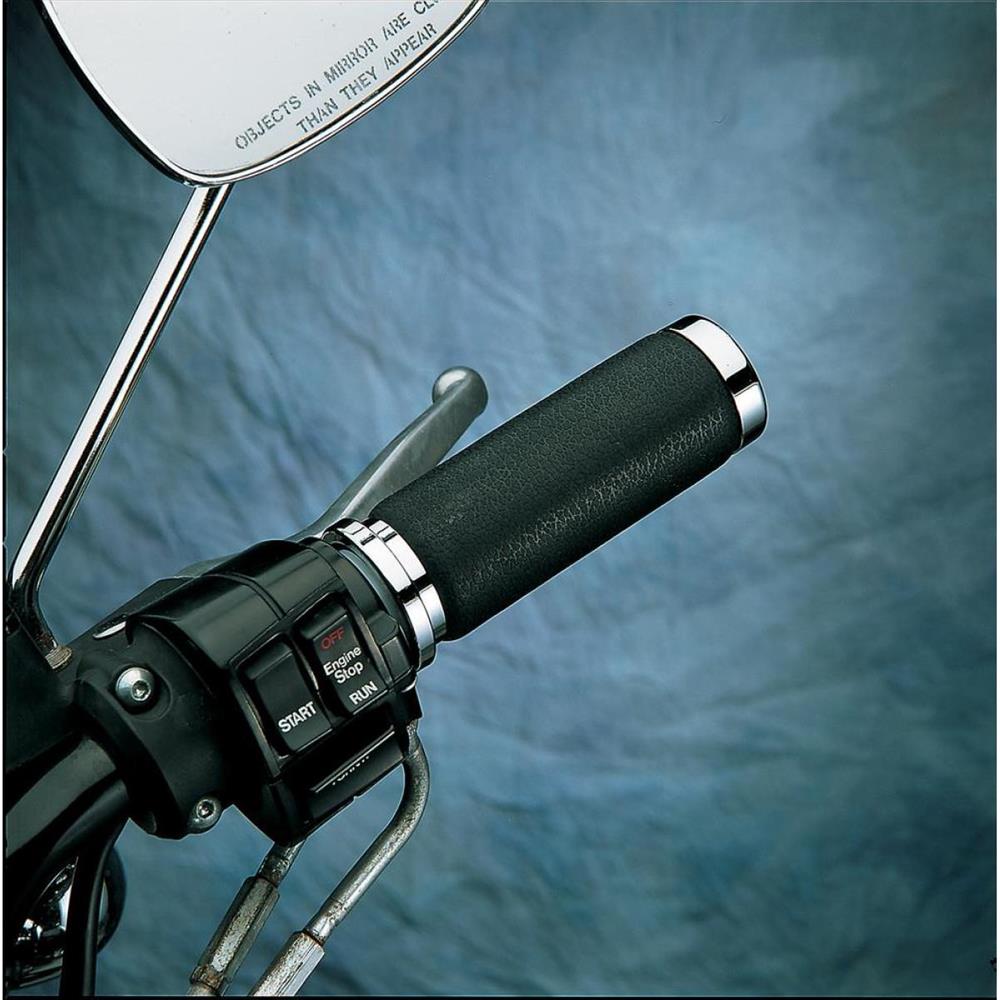 Manopole moto Ø25,4 Harley Davidson Cromo e Vinile Nero