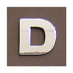Lettera adesiva D 3D cromata in PVC, Type-3 28mm