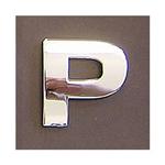 Lettera adesiva P 3D cromata in PVC, Type-3 28mm