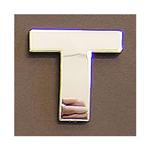 Lettera adesiva T 3D cromata in PVC, Type-3 28mm