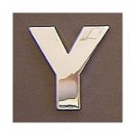 Lettera adesiva Y 3D cromata in PVC, Type-3 28mm