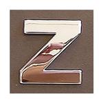 Lettera adesiva Z 3D cromata in PVC, Type-3 28mm