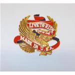Emblema in metallo Live To Ride Oro Rosso, Ø80mm