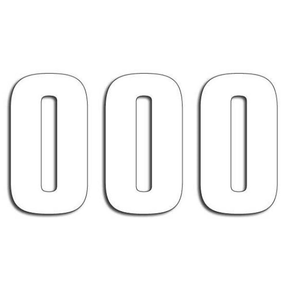 Numero 0 Adesivo Bianco 16cm, 3pz