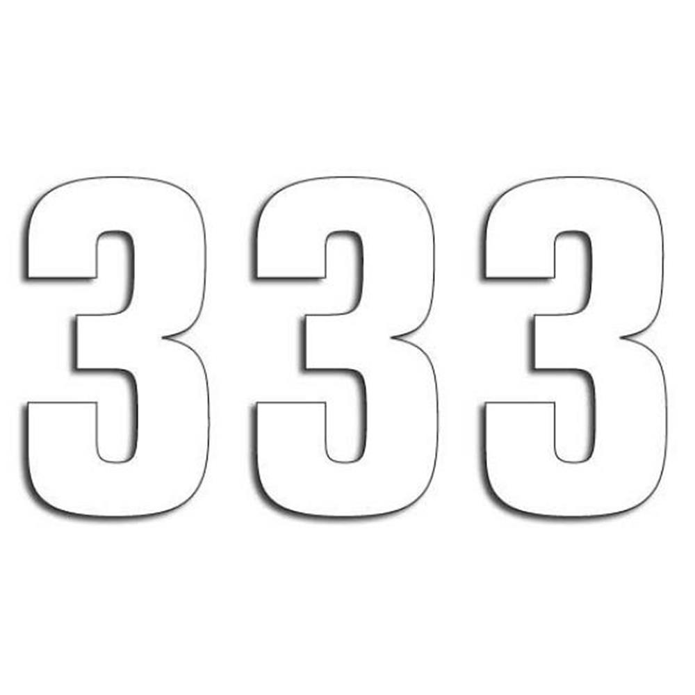 Numero 3 Adesivo Bianco 16cm, 3pz