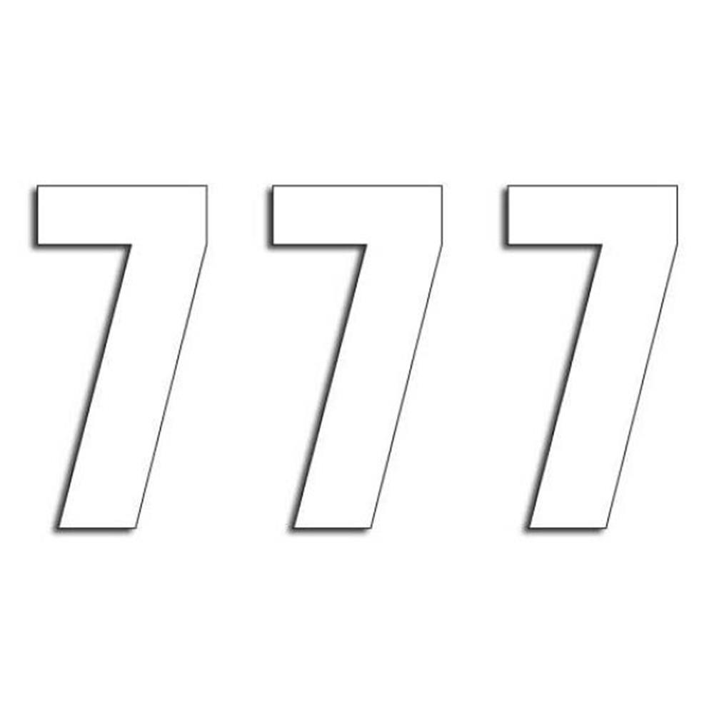 Numero 7 Adesivo Bianco 16cm, 3pz