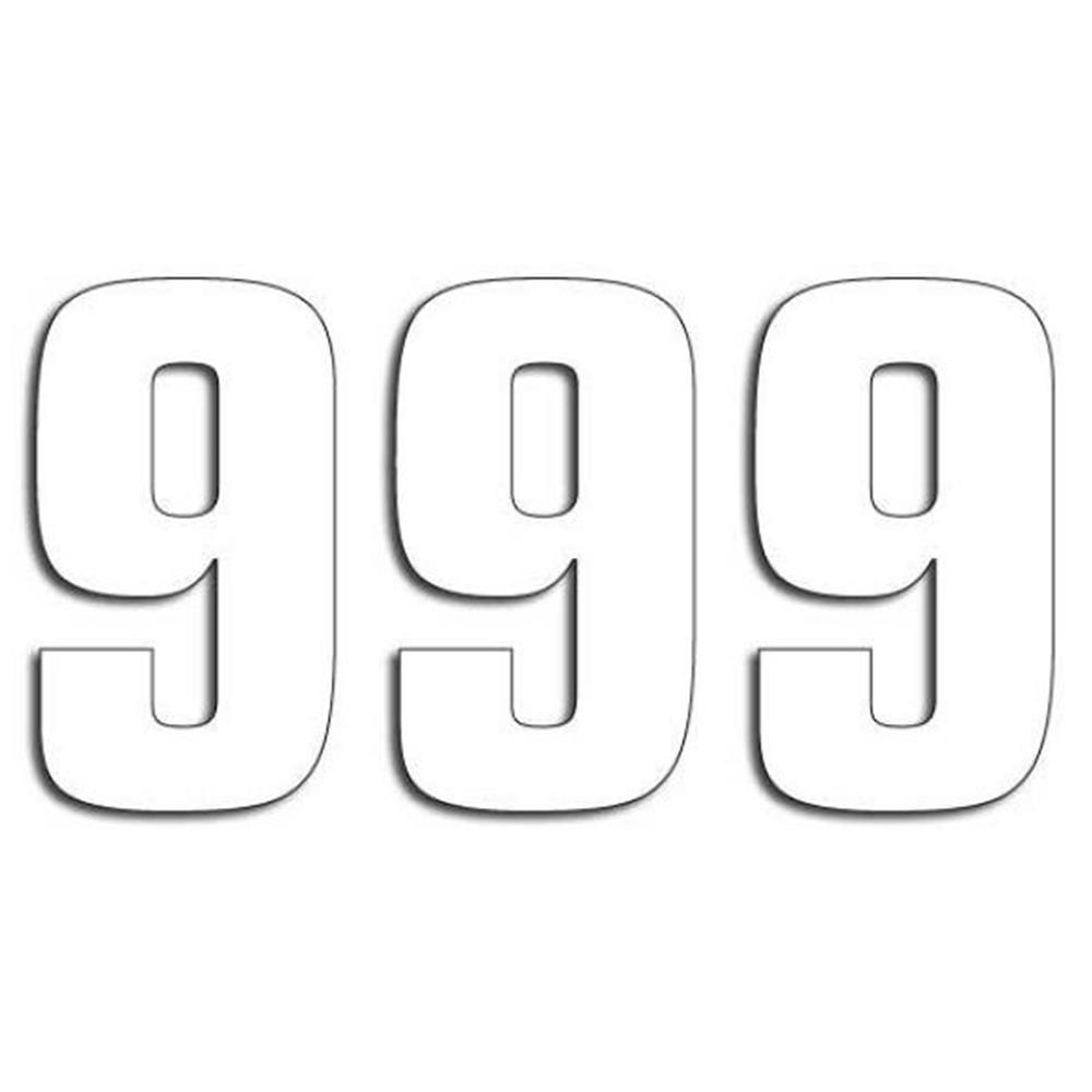 Numero 9 Adesivo Bianco 16cm, 3pz