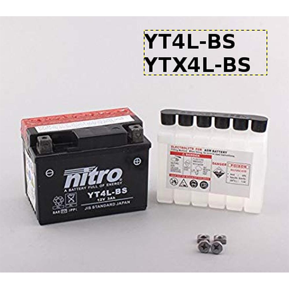 Batteria Moto MF YTX4L-BS (YT4L-BS) 12V-3Ah, 114x70x85mm