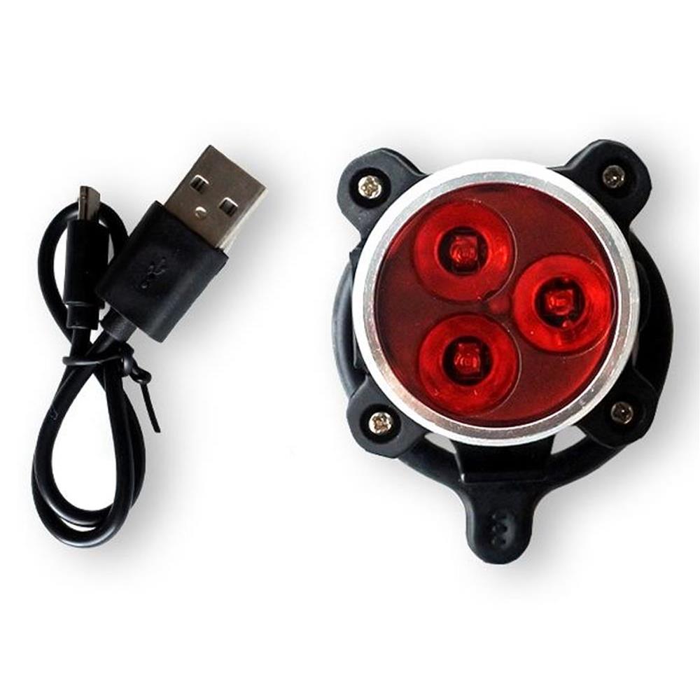 Red 3 modalità ricaricabile via USB Starnearby fanalino di sicurezza posteriore per bicicletta a LED luce rossa