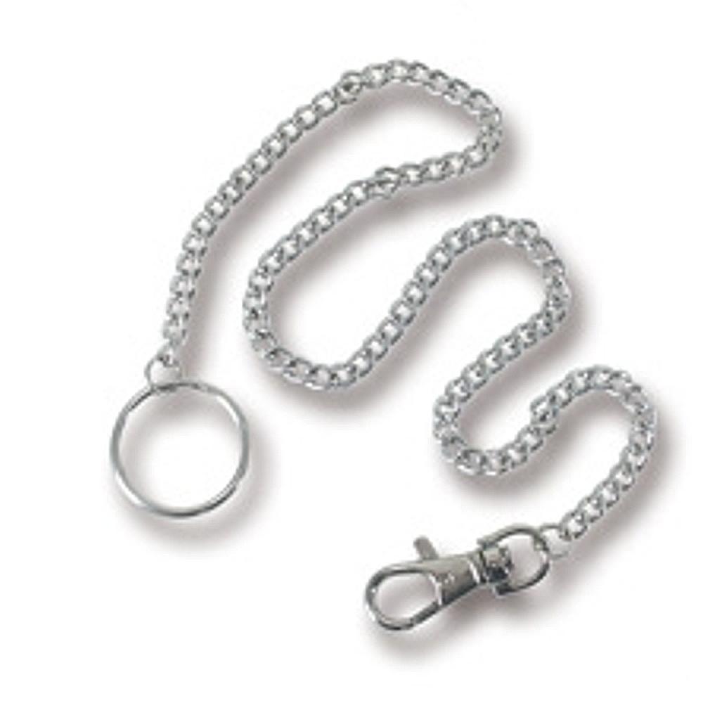Portachiavi catena in metallo con moschettone ed anello. 50cm Generico