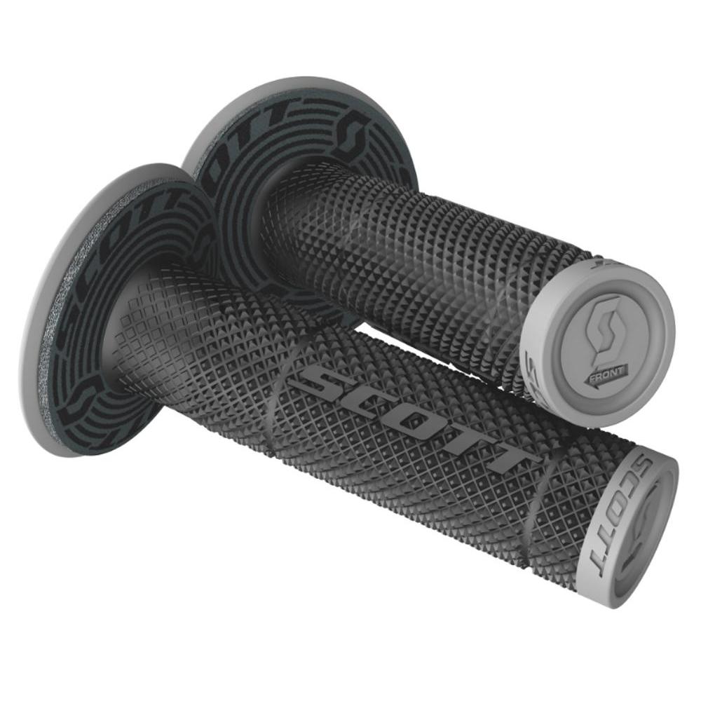 Manopole moto Ø22 chiuse Scott SX II + Donut Nero/Grigio