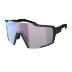 Occhiali Scott Sunglasses Shield Compact Black Mat, lente Blue Chrome Enhancer