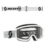 Occhiali MX Scott Primal Enduro White, doppia lente trasparente ventilata