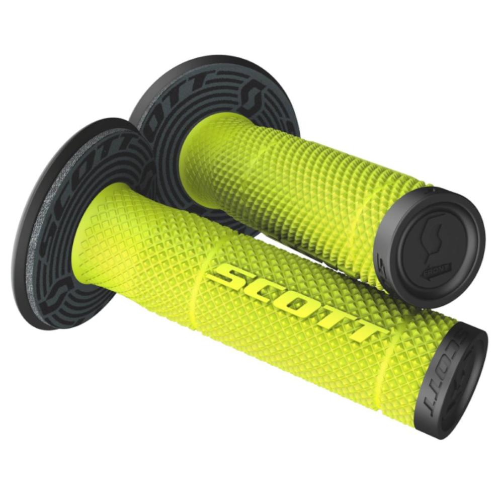 Manopole moto Ø22 chiuse Scott SX II + Donut Nero/Giallo