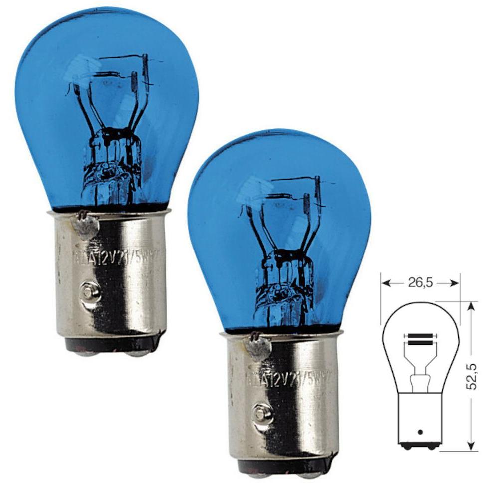 Lampada Blue Dyed Glass, Lampada 2 filamenti - (P21/5W) - 21/5W