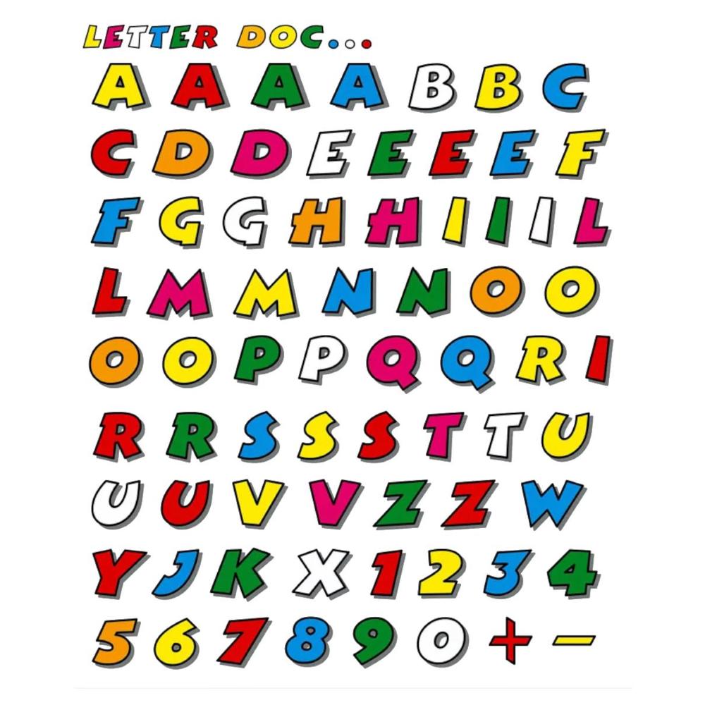 Set lettere adesive multicolore 70pz.