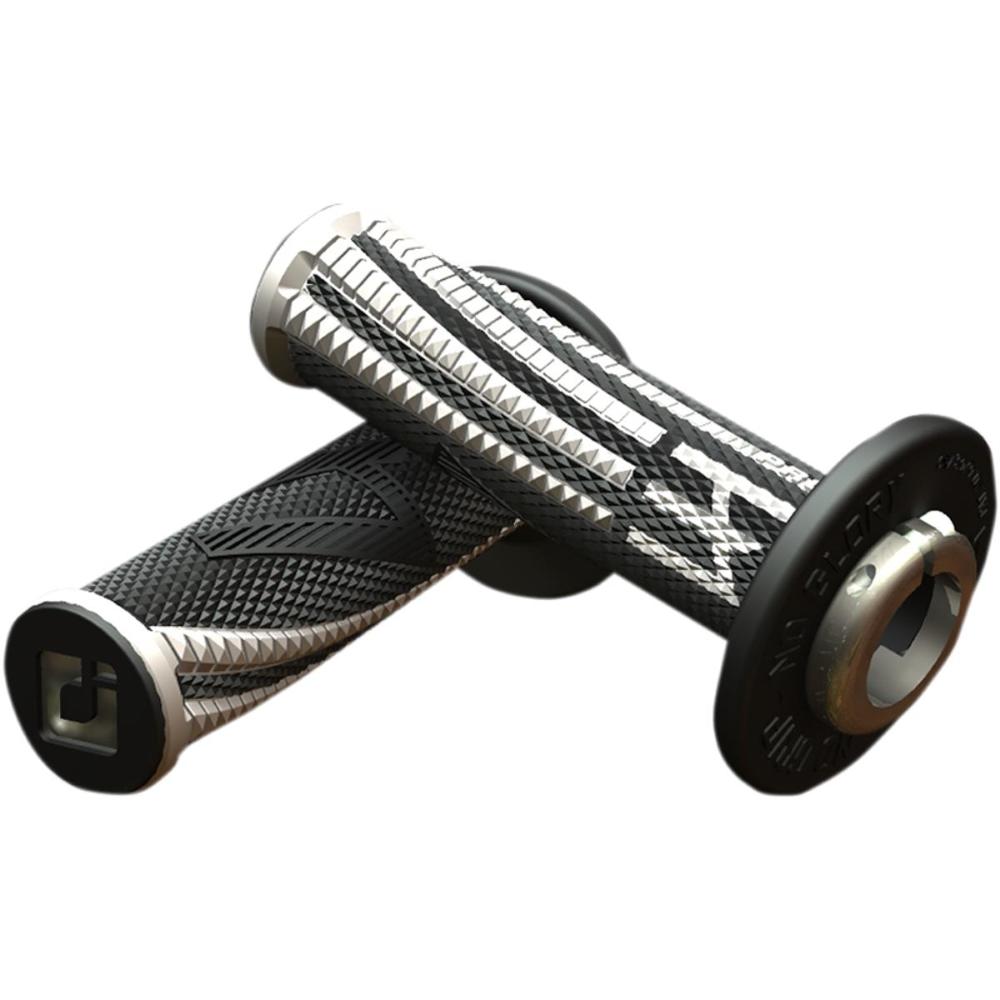 Manopole moto Ø22 chiuse ODI a bloccaggio rapido Emig Pro V2, Grigio