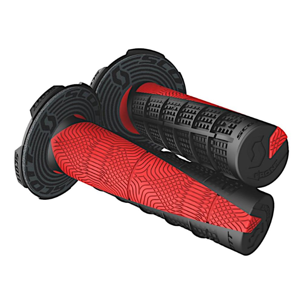 Manopole moto Ø22 chiuse Scott Duece + Donut Grip Nero/Rosso