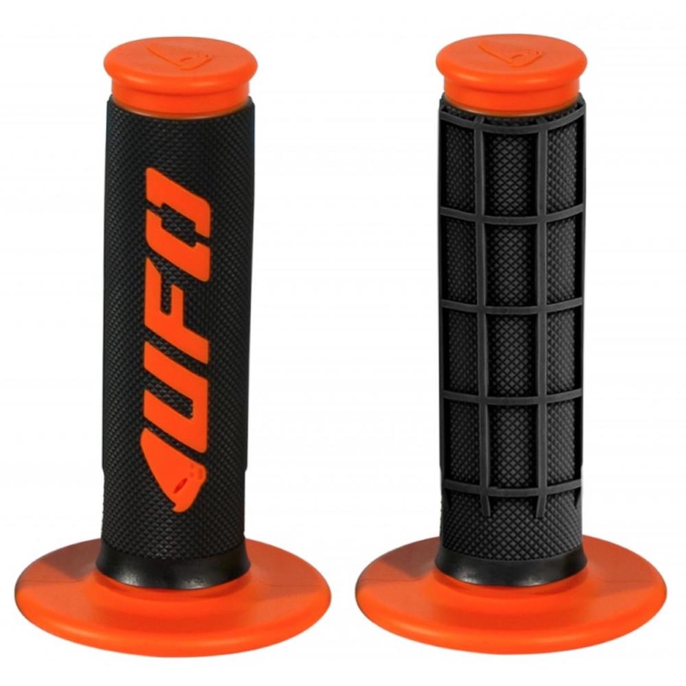 Manopole moto Ø22 chiuse Ufo Challenger Cross/Enduro, Nero Arancione