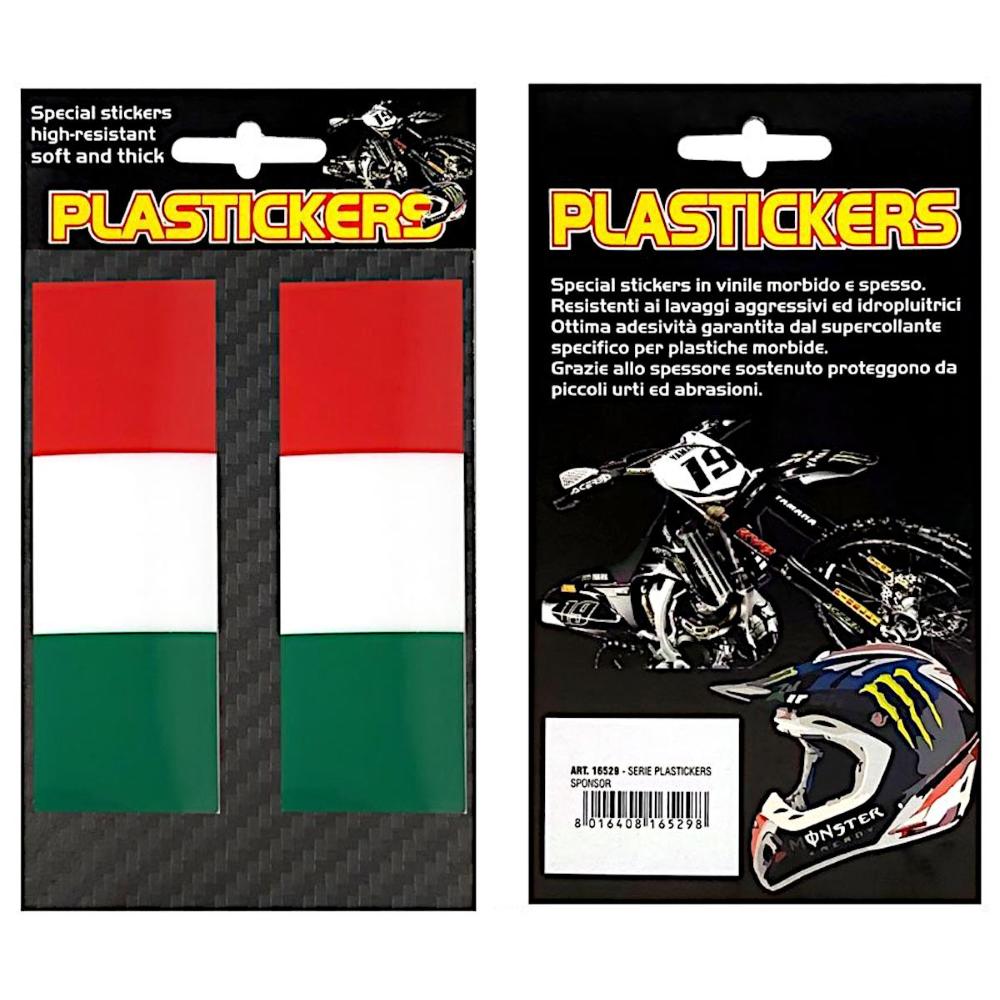 Plastickers bamdiera Italia 2,5 x 8,5 cm., 2 pezzi