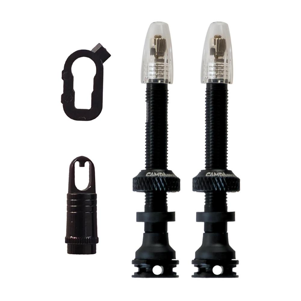 Valvole UST 50mm CampaBross nera 6 fori + accessori, 2 pz.