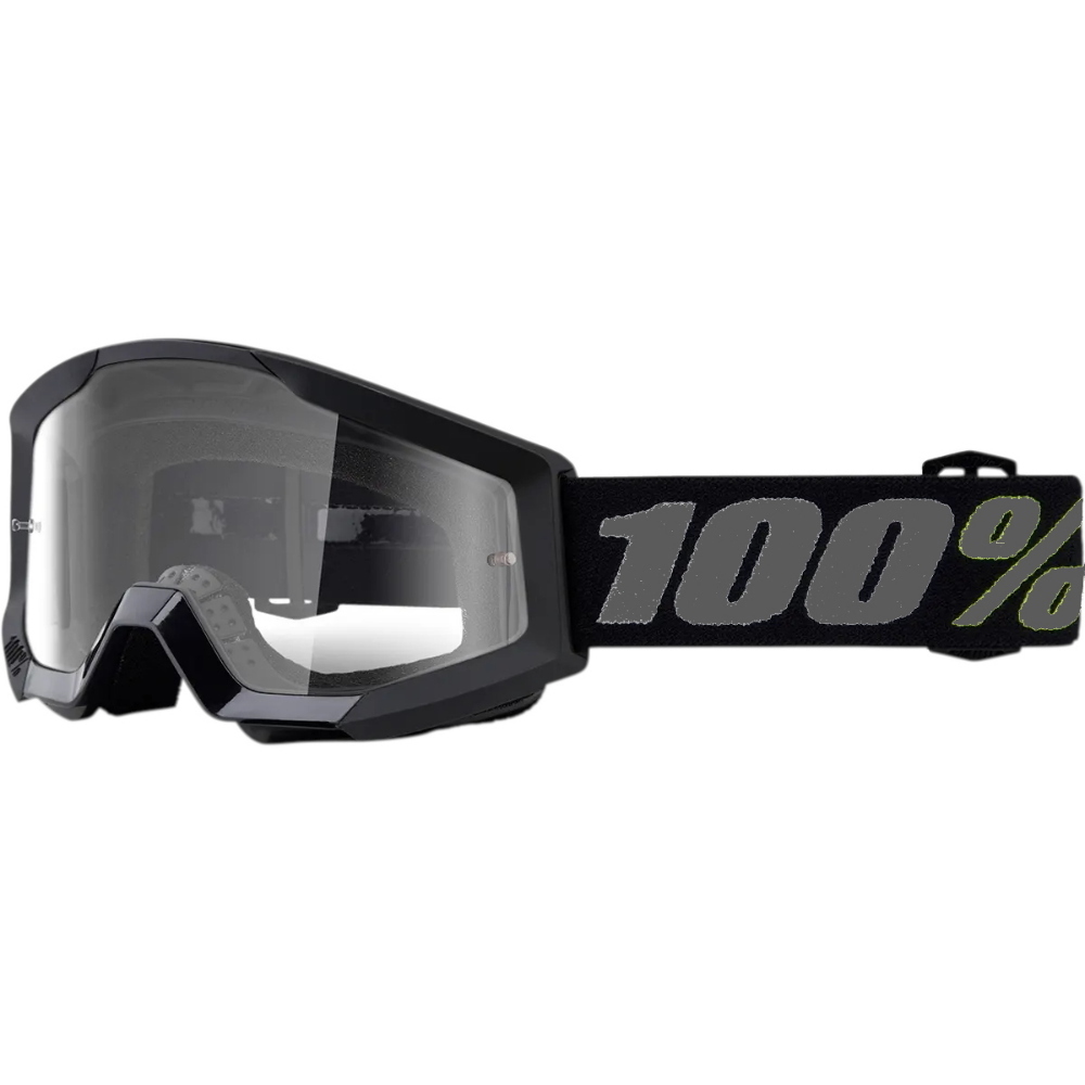 Occhiali MX 100% Strata Mini Black lente trasparente