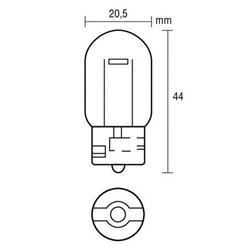 Lampada 12V W.Ø16 W3x16d W 21W Bianche, 2 pz.