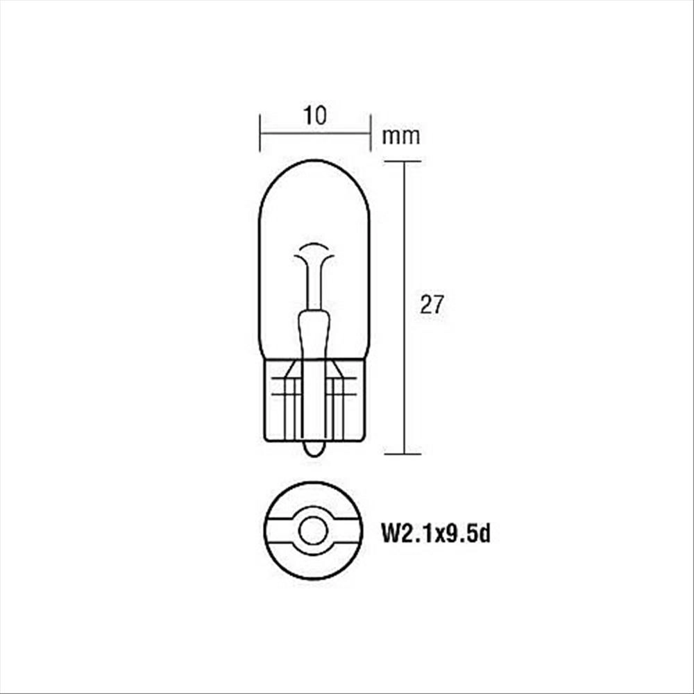 Lampada 12V W.Ø16 W3x16d VY 5W Arancio, 2 pz.