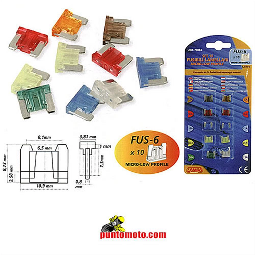 Fusibili Micro-Low profile Assortiti, 10 pz