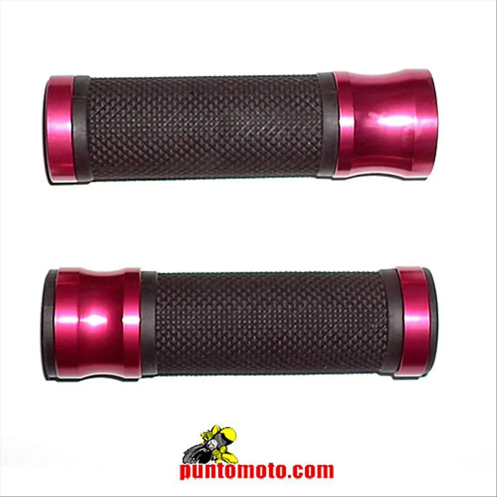 Manopole moto Ø22 aperte Metal Nero Rosso