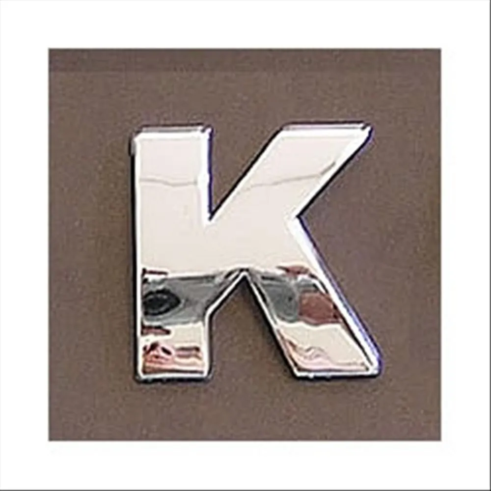 Lettera adesiva K 3D cromata in PVC, Type-3 28mm