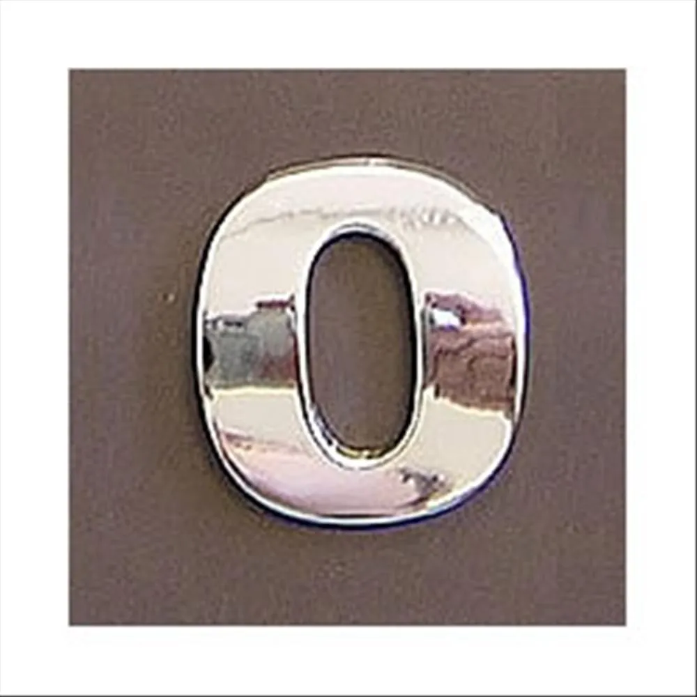 Lettera adesiva O 3D cromata in PVC, Type-3 28mm