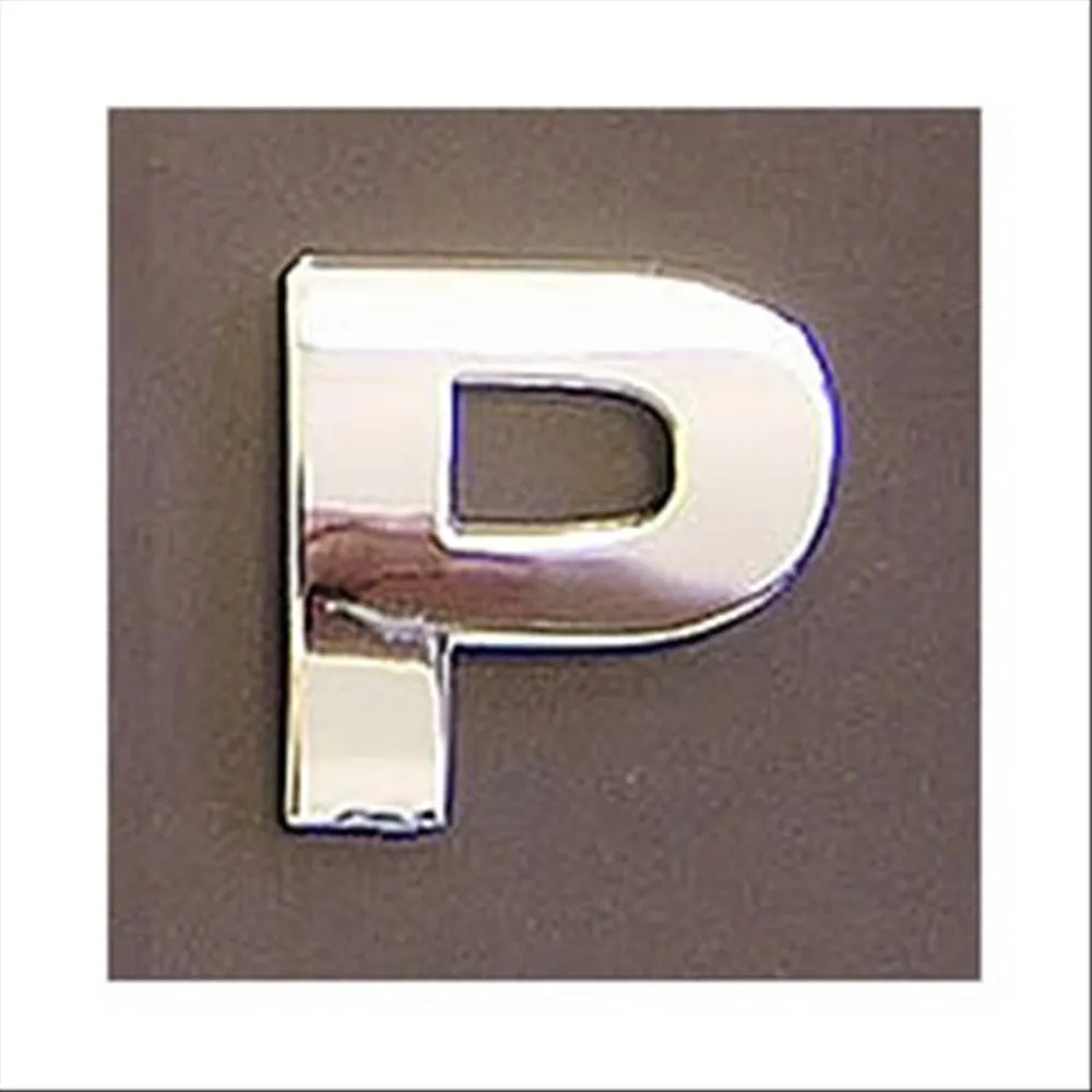 Lettera adesiva P 3D cromata in PVC, Type-3 28mm