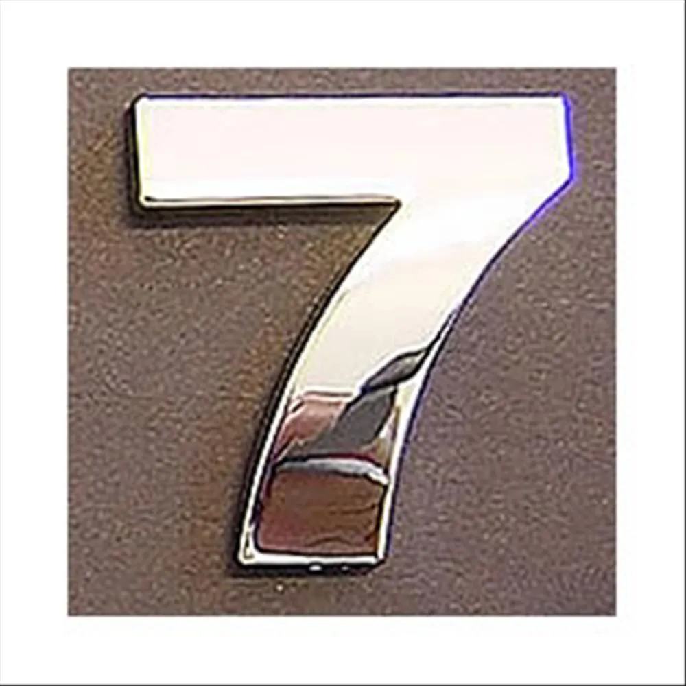 Numero adesivo 7 3D cromata in PVC, Type-3 28mm