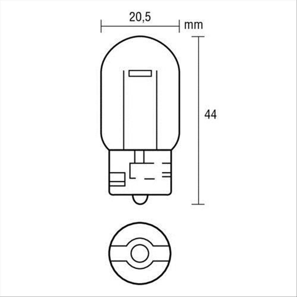 Lampada 12V W.Ø16 W3x16d VY 21W Arancio, 2 pz.