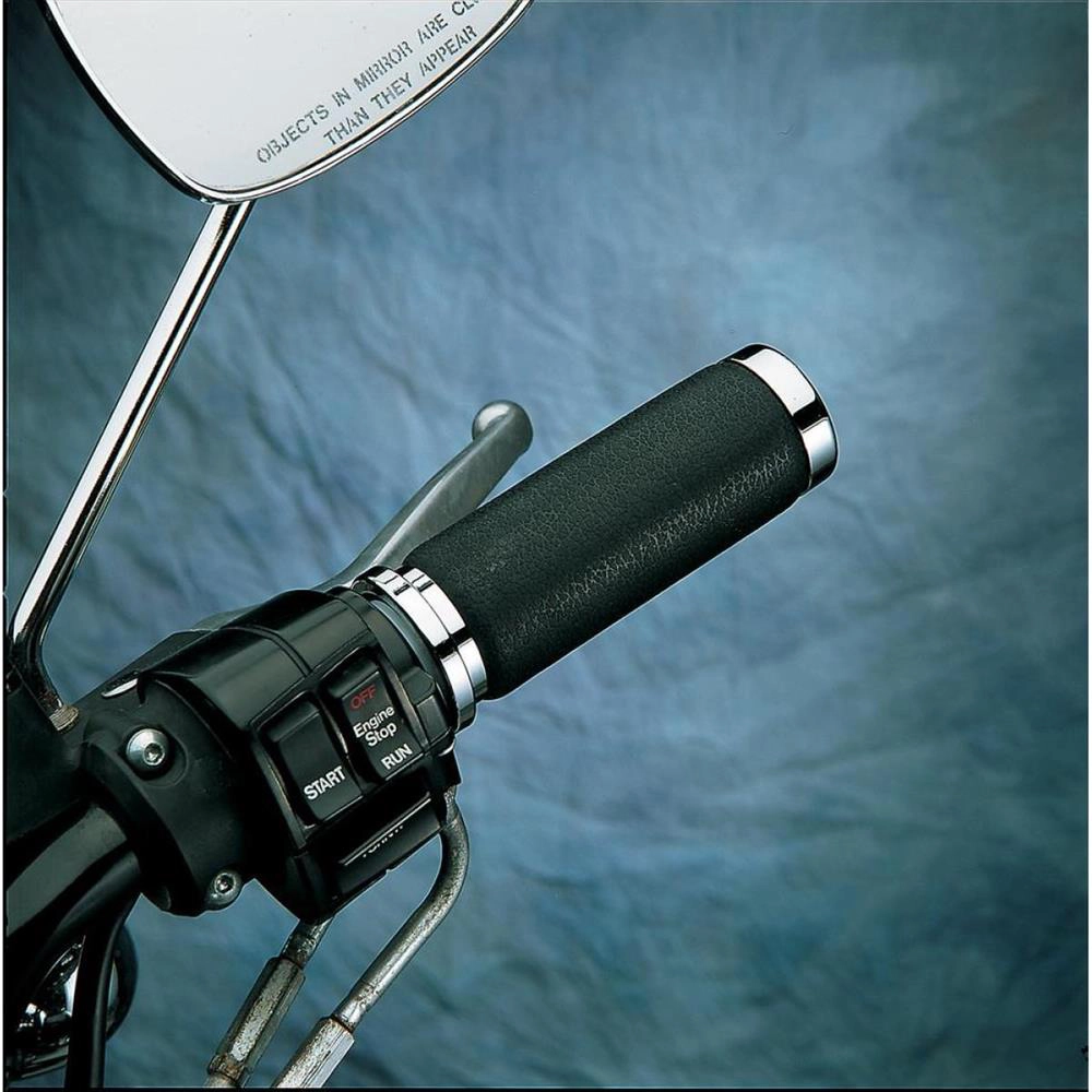 Manopole moto Ø25,4 Harley Davidson Cromo e Vinile Nero